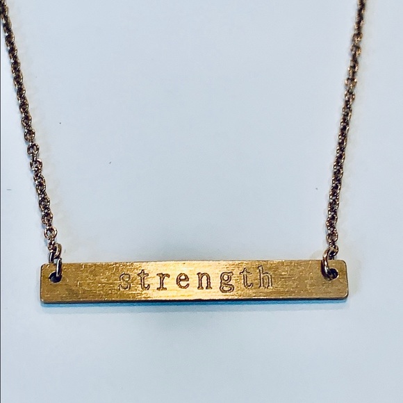 jj + rr by FAB Jewelry - jj + rr by FAB bar “strength” rose gold plated